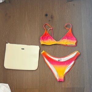 Triangl Swimwear Pink and Orange Bikini